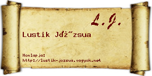 Lustik Józsua névjegykártya