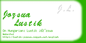 jozsua lustik business card